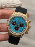 Rolex Daytona 126538TBR Turquoise Diamond Replica Watches Oysterflex Strap FH Factory 40mm - Image 5