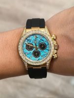 Rolex Daytona 126538TBR Turquoise Diamond Replica Watches Oysterflex Strap FH Factory 40mm - Image 6
