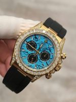 Rolex Daytona 126538TBR Turquoise Diamond Replica Watches Oysterflex Strap FH Factory 40mm - Image 4