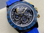 Rolex Daytona By Blaken Fake Watches Skeleton Dial Rubber Strap Blue 40mm - Image 5