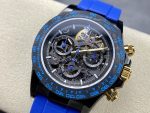 Rolex Daytona By Blaken Fake Watches Skeleton Dial Rubber Strap Blue 40mm - Image 6