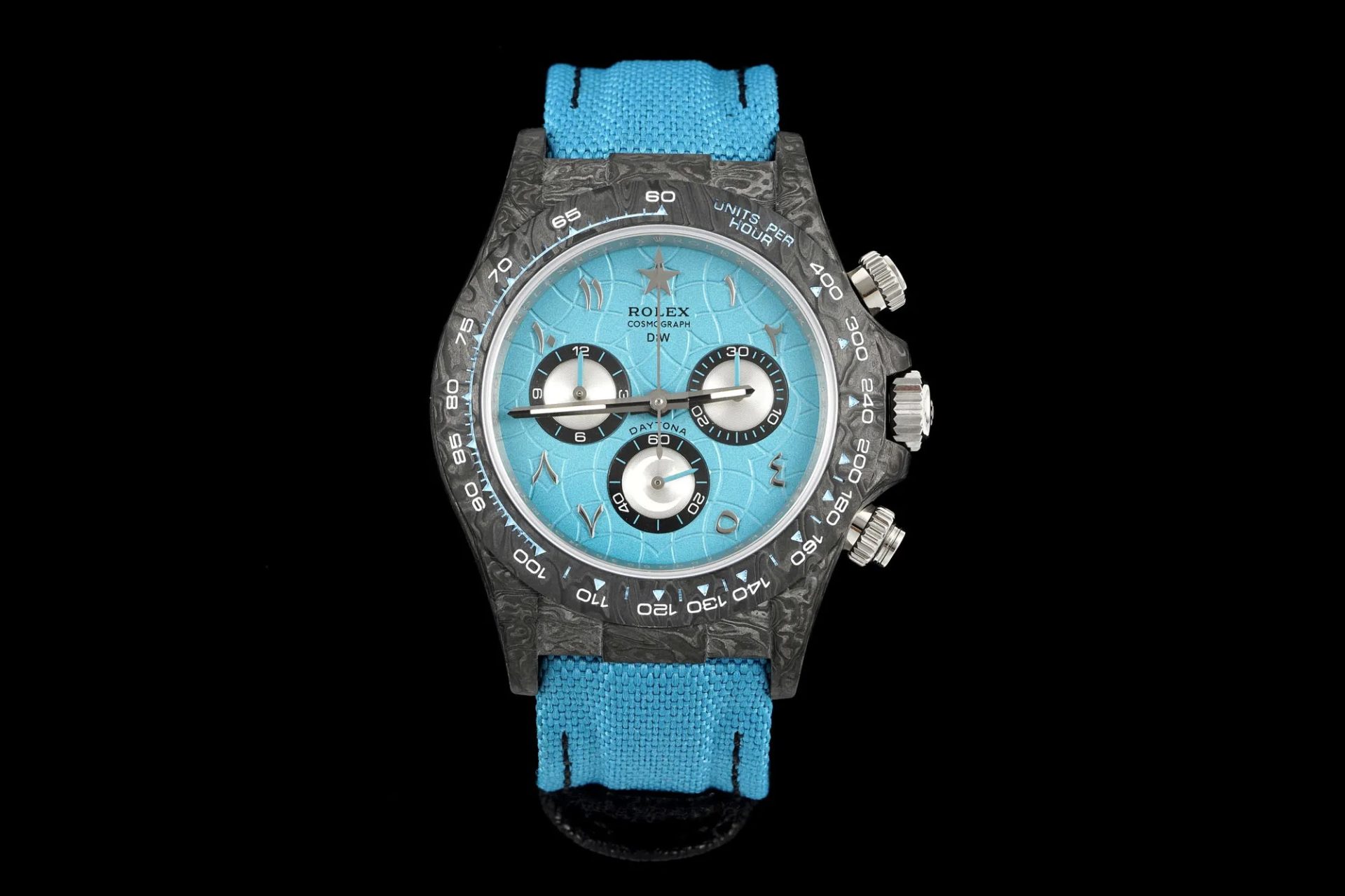 Dong-Ho-Rolex-Daytona-DIW-Ramadan-CL-Replica-Cao-Cap-Nhat-40mm-1.jpg Rolex Daytona DIW Carbon Fiber Ramadan CL Luxury Fake Watches Best Quality 40mm - Image 1
