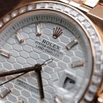 Rolex Land-Dweller 127334 White Dial Honeycomb Pattern Replica Watches Diamonds CZ Baguette Custom 40mm - Image 7