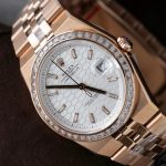 Rolex Land-Dweller 127334 White Dial Honeycomb Pattern Replica Watches Diamonds CZ Baguette Custom 40mm - Image 5