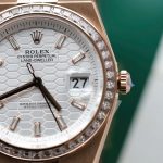 Rolex Land-Dweller 127334 White Dial Honeycomb Pattern Replica Watches Diamonds CZ Baguette Custom 40mm - Image 6