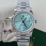 Rolex Luxury Fake Watches Day-Date Ice Blue Dial Weight 186 Grams QF Factory 40mm