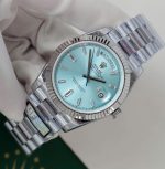 Rolex Luxury Fake Watches Day-Date Ice Blue Dial Weight 186 Grams QF Factory 40mm - Image 5