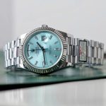 Rolex Luxury Fake Watches Day-Date Ice Blue Dial Weight 186 Grams QF Factory 40mm - Image 4