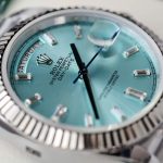 Rolex Luxury Fake Watches Day-Date Ice Blue Dial Weight 186 Grams QF Factory 40mm - Image 6