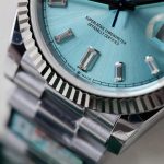 Rolex Luxury Fake Watches Day-Date Ice Blue Dial Weight 186 Grams QF Factory 40mm - Image 8