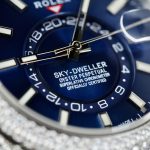 Rolex Sky-Dweller 336934 Blue Dial Fake Watches Full Stone CZ Automatic Movement 42mm - Image 7