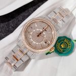 Rolex Sky-Dweller Imitation Watches Case Rose Gold Full Stone CZ Automatic Movement 42mm - Image 2