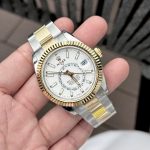 Rolex Sky-Dweller Replica Watch White Dial Demi Oyster Strap Factory N 41mm - Image 2