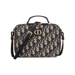 DIOR 30 Montaigne Jacquard Leather Top Handle Crossbody Shoulder Bag