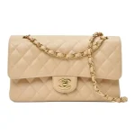 Chanel Classic Flap Medium (25cm) – Beige Caviar Leather with Gold-Tone Metal