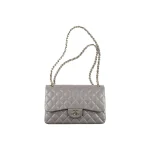Chanel Classic Flap Jumbo – Grey Caviar Leather & Gold-Tone Metal