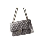 Chanel Classic Flap Jumbo – Grey Caviar Leather & Gold-Tone Metal - Image 3