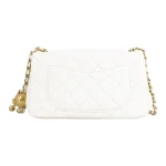 Chanel Classic Flap Mini – White Lambskin & Gold-Tone Metal – Pearl Crush - Image 2