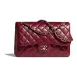 Chanel Classic Flap Jumbo – Burgundy Caviar Leather & Gold-Tone Metal