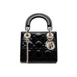 Lady Dior Small Bag – Patent Calfskin in Shiny Black