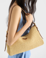 Prada Aimée large crochet and leather bag - Image 6