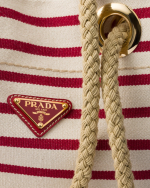 Prada Mariner small striped fabric bucket bag - Image 5
