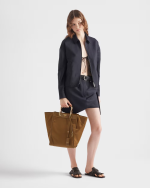 Large Re-Nylon and leather tote bag - Image 4